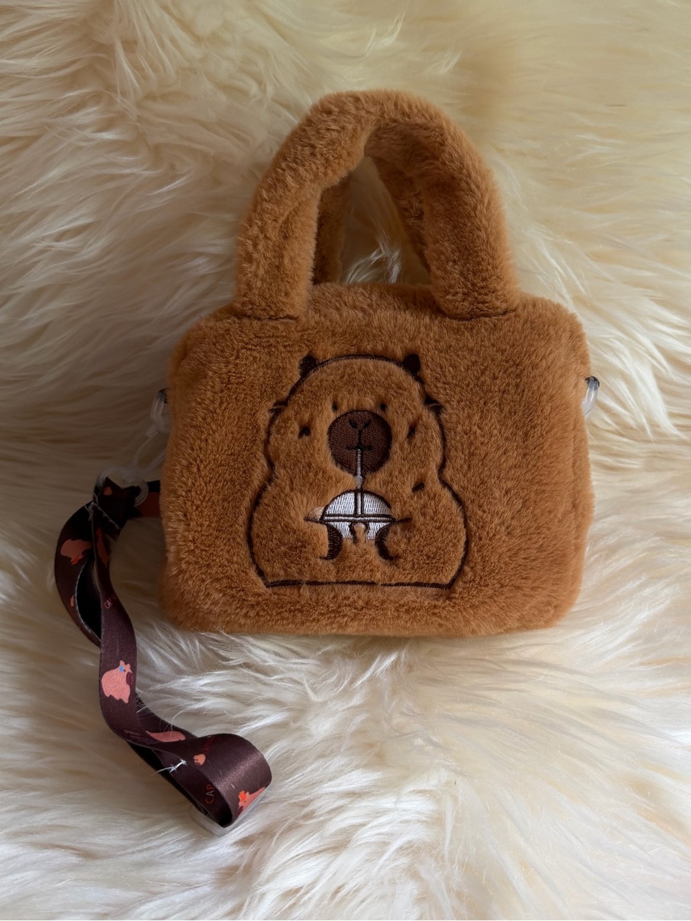 NWOT Capybara plush crossbody bag